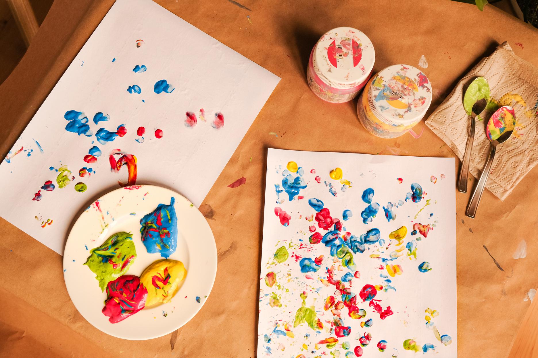 Early childhood development activity: finger painting at home